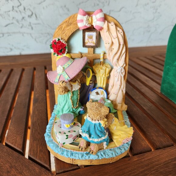 Charming Very Detailed Teddy Bear Porcelain Bookends Nursery or Girls Room Decor - Picture 5 of 16